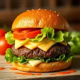 Single Beef Burger Sandwich