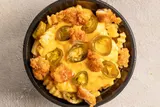 Fries with Cheddar Cheese and Chicken Shawerma