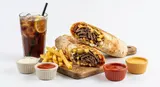 Meat Shawerma with Seasoned Cheese Combo Sandwich